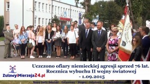 Nowy Dwór Gdański. Uczczono ofiary niemieckiej agresji sprzed 76 lat. Rocznica wybuchu II wojny światowej - 1.09.2015