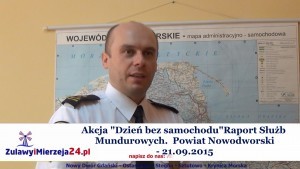 Akcja "Dzień bez samochodu" Raport Służb Mundurowych. Powiat Nowodworski - 21.09.2015