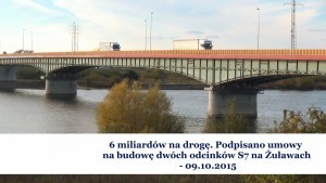 6 miliardów na drogę. Podpisano umowy na budowę dwóch odcinków S7 na Żuławach - 09.10.2015