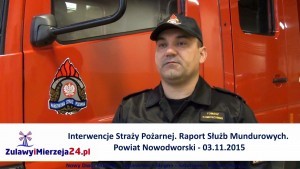 Interwencje Straży Pożarnej. Raport Służb Mundurowych. Powiat Nowodworski - 03.11.2015