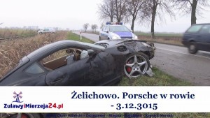 Żelichowo. Porsche w rowie - 3.12.3015