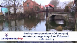 Podwyższony poziom wód powyżej stanów ostrzegawczych na Żuławach - 28.12.2015