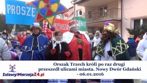 Nowy Dwór Gd. Orszak Trzech króli po raz drugi przeszedł ulicami miasta - 06.01.2016