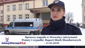 Sprawcy napadu w Drewnicy zatrzymani. Pożary i wypadki. Raport Służb Mundurowych - 11.01.2016