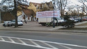 Antoni Fila powiesił nowy banner. Zobacz, co na to mieszkańcy Sztumu - 03.02.2016 