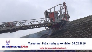 Marzęcino. Pożar sadzy w kominie - 09.02.2016