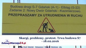 Skargi, problemy, protest. Trwa budowa S7 - 18.02.2016