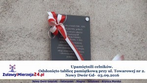 Nowy Dwór Gd. Upamiętnili celników. Odsłonięto tablicę pamiątkową przy ul. Towarowej nr 2 -  03.09.2016