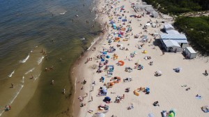 Krynica Morska plaża z lotu ptaka 