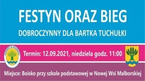 Gmina Malbork. Weź udział w Festynie i Biegu Dobroczynnym dla Bartka Tuchułki. Trwają zapisy.