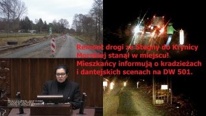 Remont drogi ze Stegny do Krynicy Morskiej stanął w miejscu!  Mieszkańcy informują o kradzieżach i dantejskich scenach na DW 501. 