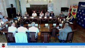 XXVII/2026 nadzwyczajna sesja Rady Powiatu Malborskiego 2026-07-30. Zobacz wideo