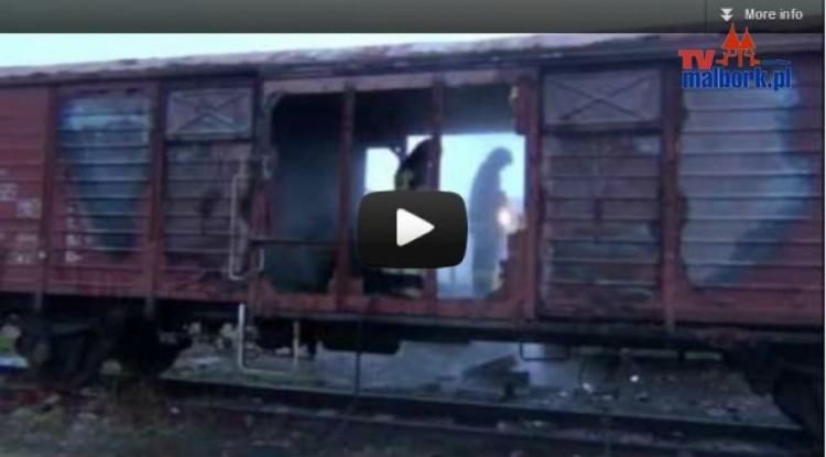 Pożar wagonu na bocznicy kolejowej dworca - 20.04.2012