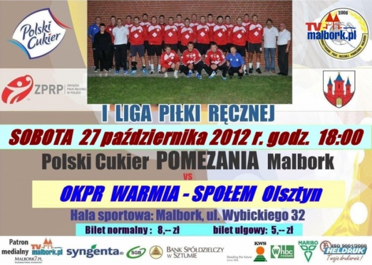 Zapraszamy na mecz: POLSKI CUKIER-POMEZANIA Malbork - WARMIA A.Group SPOŁEM&#8230;