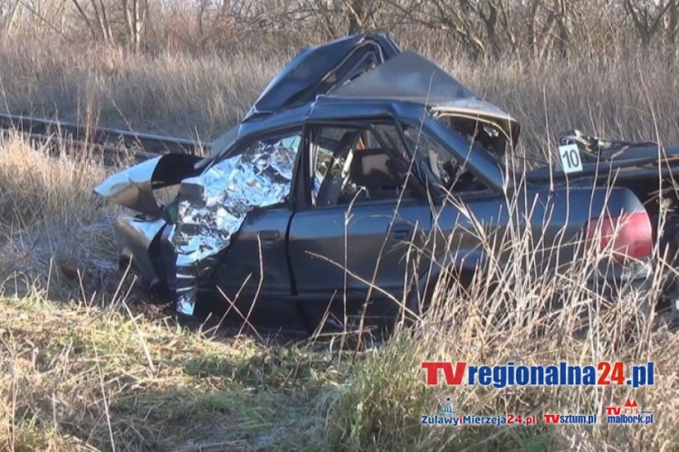 ŚMIERTELNY WYPADEK NA PRZEJEŹDZIE KOLEJOWYM W MALBORKU - 18.01.2015 