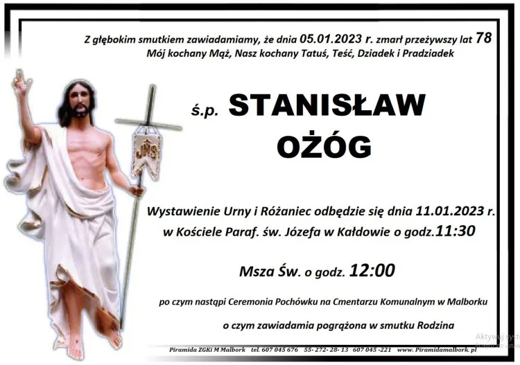 Zmarł Stanisław Ożóg. Miał 78 lat.