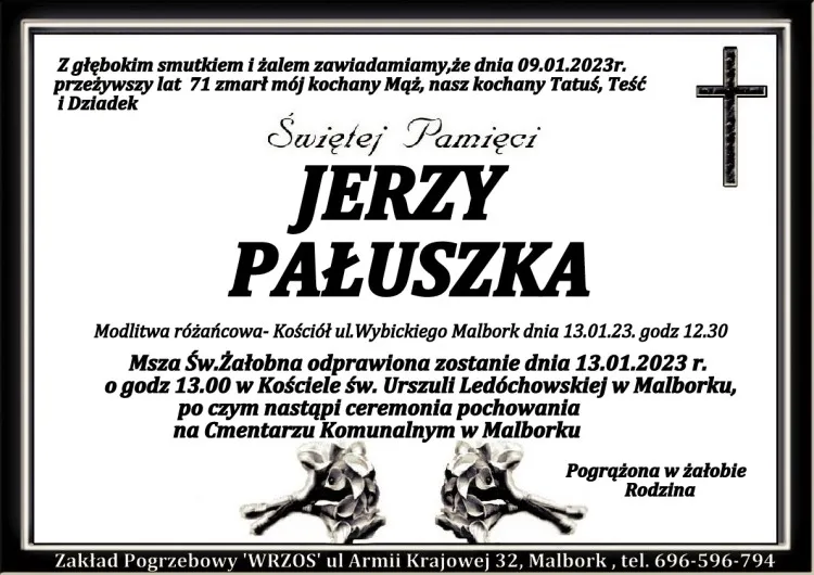 Zmarł Jerzy Pałuszka. Miał 71 lat.