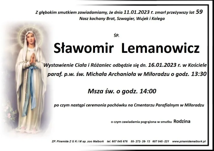 Zmarł Sławomir Lemanowicz. Miał 59 lat.