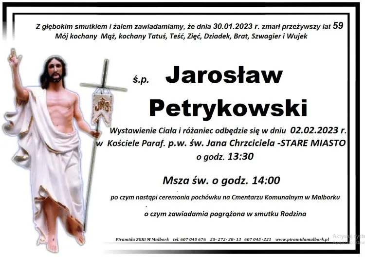 Zmarł Jarosław Petrykowski. Miał 59 lat.