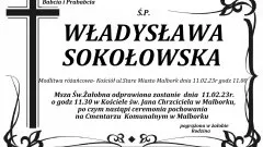 Zmarła Władysława Sokołowska. Żyła 98 lat.