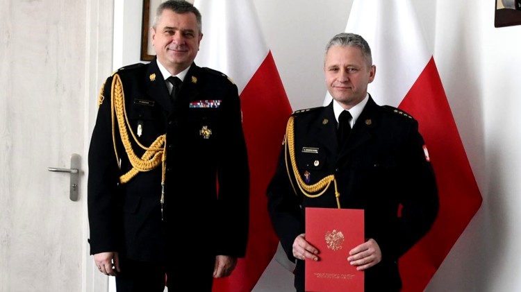 Nowy Dwór Gdański. Powierzenie obowiązków Komendanta Powiatowego PSP st. kpt. Hubertowi Grzesiowskiemu.