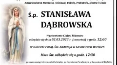 Zmarła Stanisława Dąbrowska. Miała 86 lat.