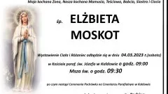 Zmarła Elżbieta Moskot. Miała 67 lat. 
