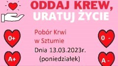 Sztum. Zostań bohaterem - oddaj krew, uratuj życie.