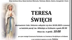 Zmarła Teresa Święch. Miała 65 lat.