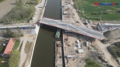 Nowakowo. Zobacz obrót nowego mostu. Etap II Przekopu Mierzei Wiślanej  - 21.04.2023