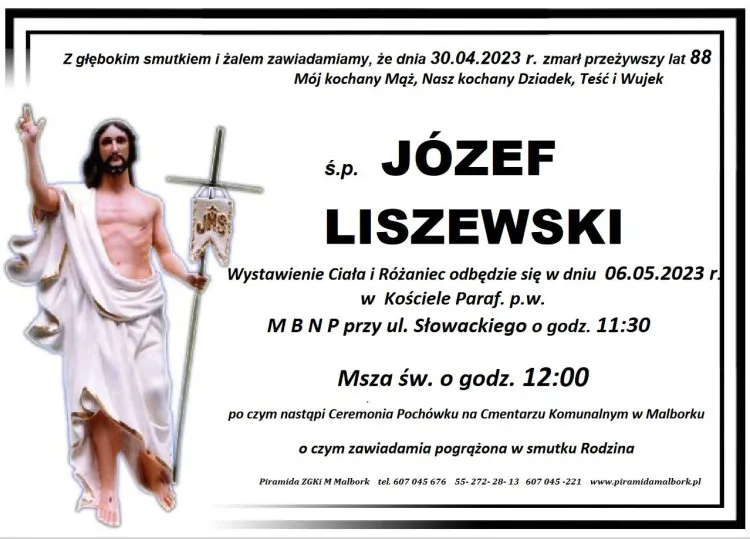 Zmarł Józef Liszewski. Miał 88 lat.