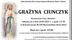 Zmarła Grażyna Ciunczyk. Miała 71 lat.
