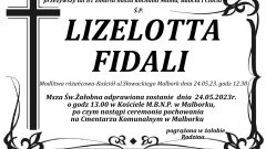 Zmarła Lizelotta Fidali. Żyła 81 lat.