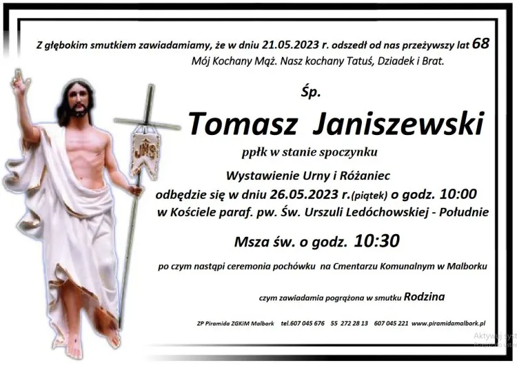 Zmarł Tomasz Janiszewski. Żył 68 lat.