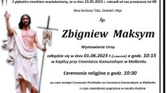 Zmarł Zbigniew Maksym. Żył 68 lat.