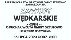 Zawody Wędkarskie o Puchar Wójta Gminy Sztutowo – zaproszenie.