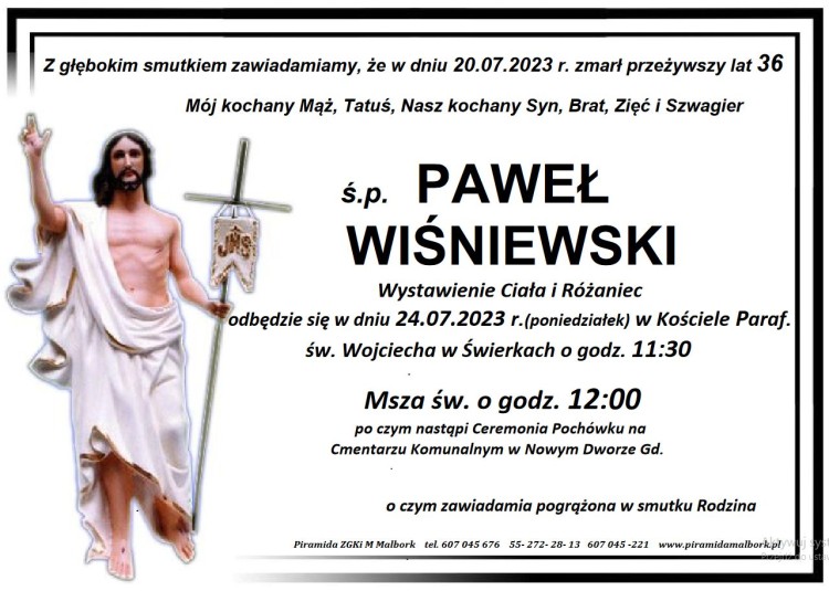 Zmarł Paweł Wiśniewski. Miał 36 lat.