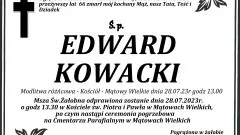 Zmarł Edward Kowacki. Miał 66 lat.