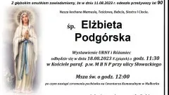Zmarła Elżbieta Podgórska. Miała 90 lat.
