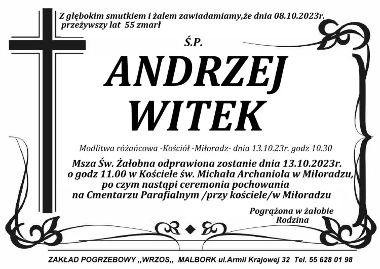 Zmarł Andrzej Witek. Miał 55 lat.