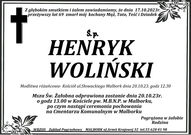 Odszedł Henryk Woliński. Żył 69 lat.