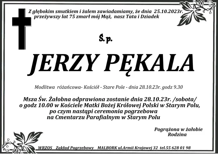 Zmarł Jerzy Pękala. Miał 75 lat.