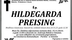 Odeszła Hildegarda Preising. Żyła 95 lat.
