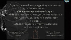Kondolencje Wójta Gminy Sztutowo, pracowników Urzędu Gminy, Przewodniczącego Rady Gminy i radnych.