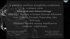 Kondolencje Wójta Gminy Sztutowo, pracowników Urzędu Gminy, Przewodniczącego&#8230;