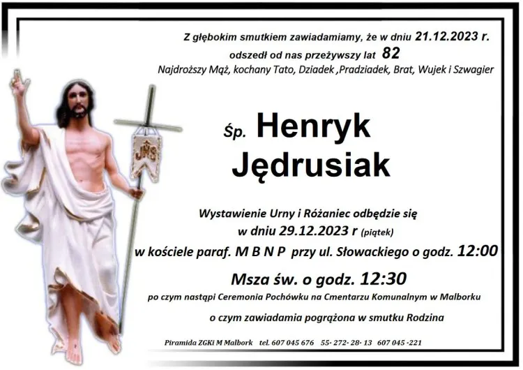 Odszedł Henryk Jędrusiak. Żył 82 lata.