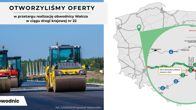 Sześć ofert na realizację obwodnicy Wałcza w ciągu DK22