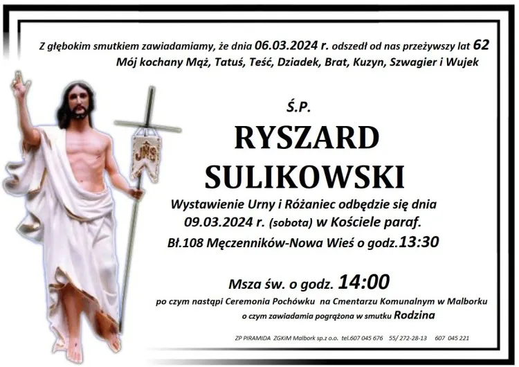 Zmarł Ryszard Sulikowski. Miał 62 lata.