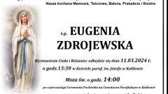 Zmarła Eugenia Zdrojewska. Miała 74 lata.