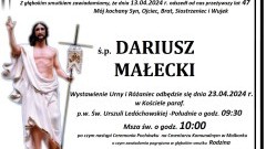 Zmarł Dariusz Małecki. Żył 47 lat.